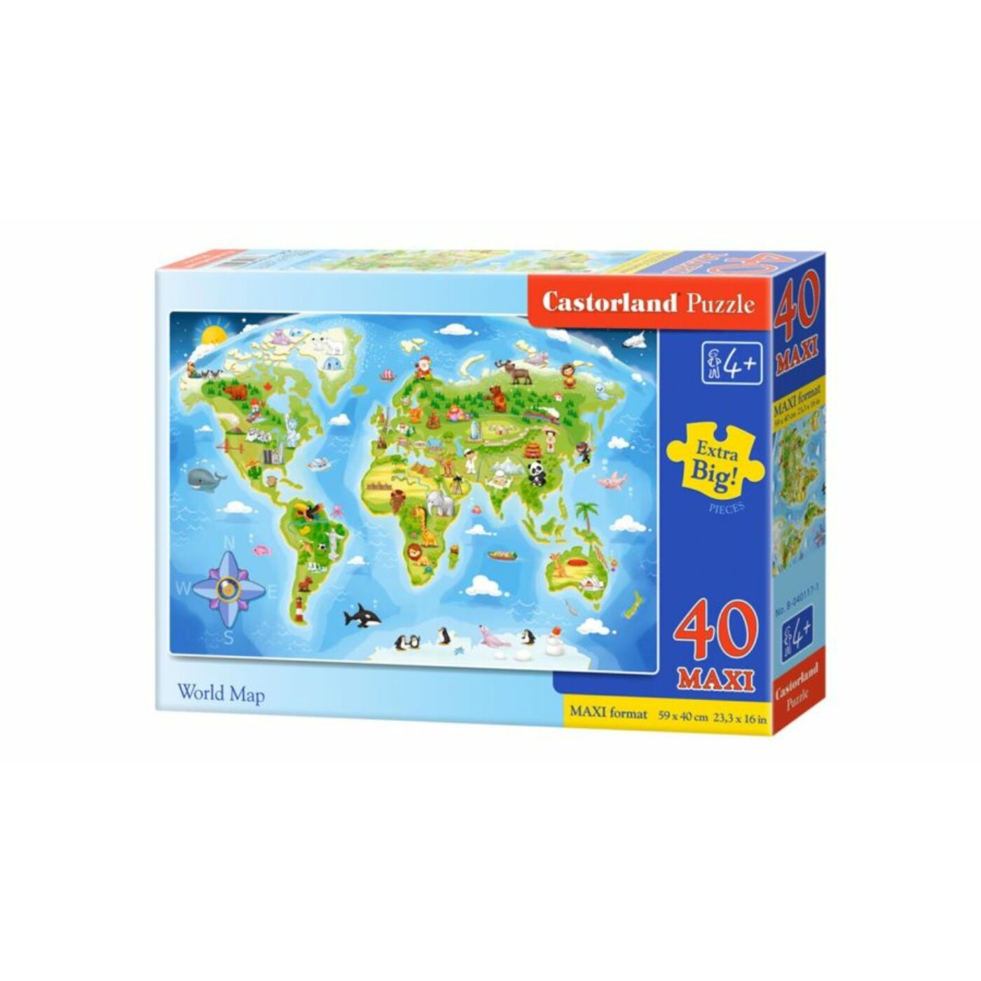 40 db-os Maxi puzzle – Világtérkép