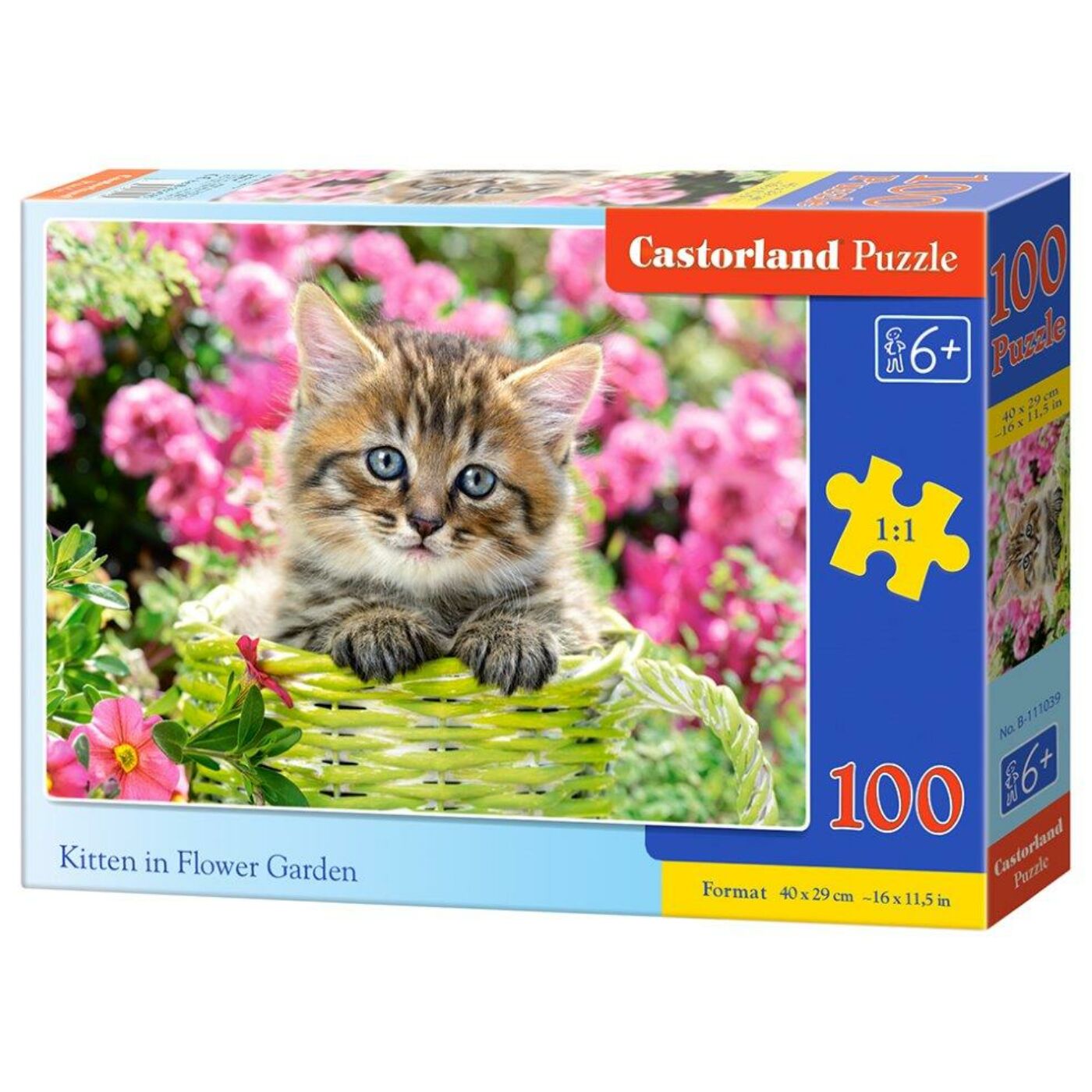 100 db-os Castorland puzzle - Cica a virágoskertben