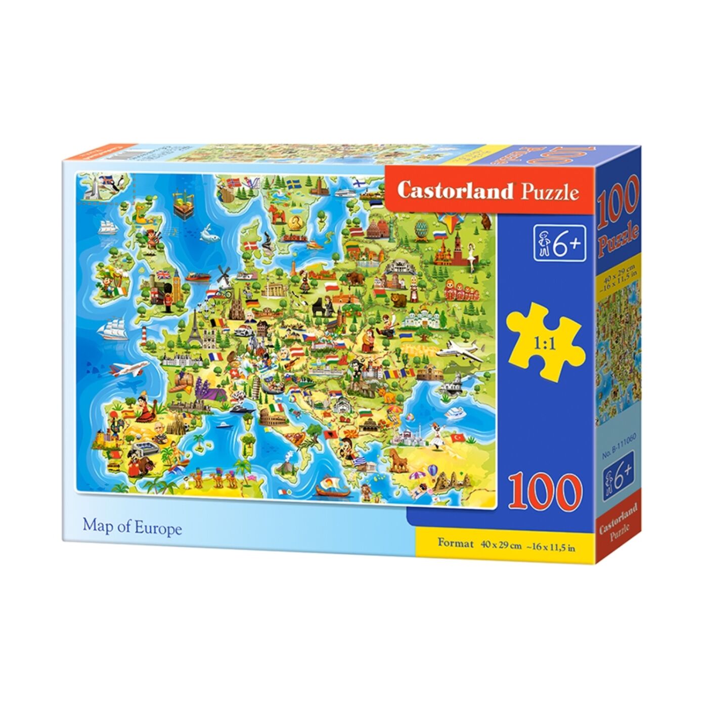 100 db-os Castorland puzzle - Európa térképe