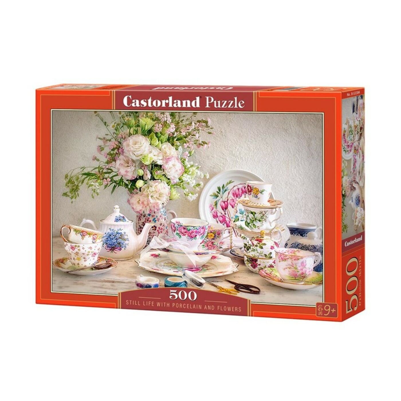 500 db-os puzzle - Csendélet porcelánnal és virággal