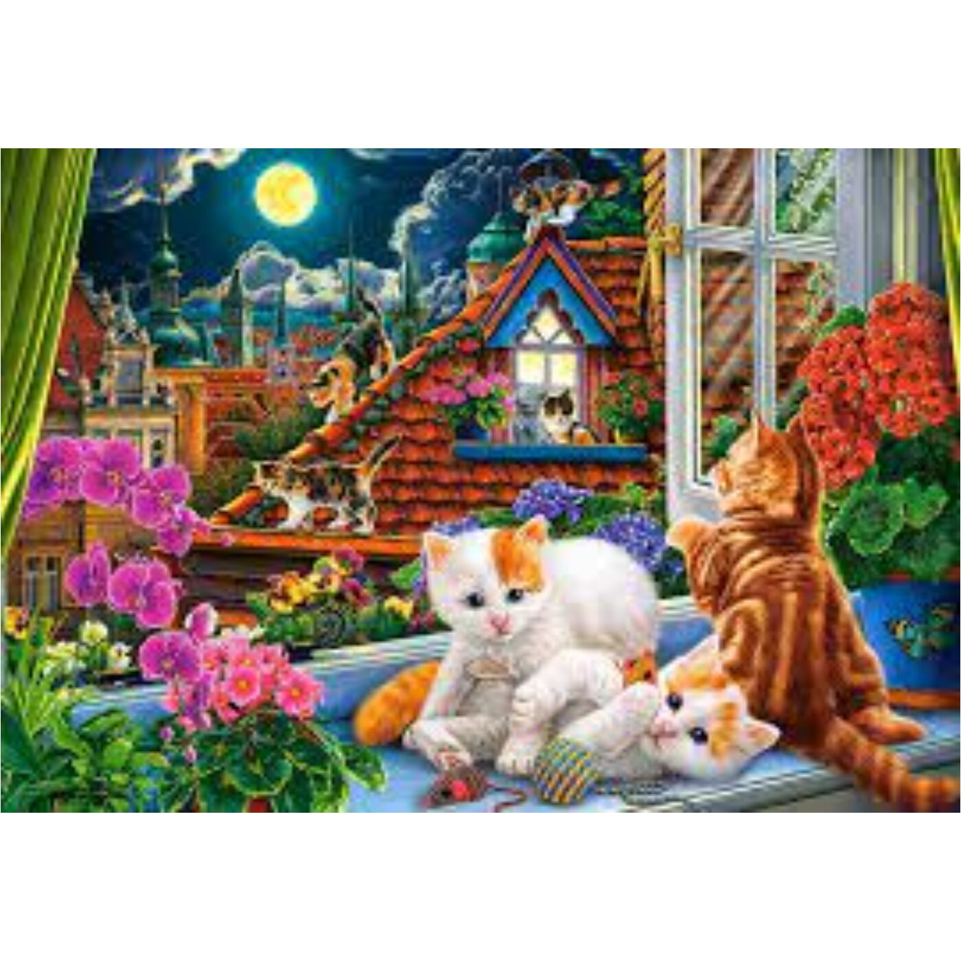 1500 db-os puzzle – Kiscicák a tetőn