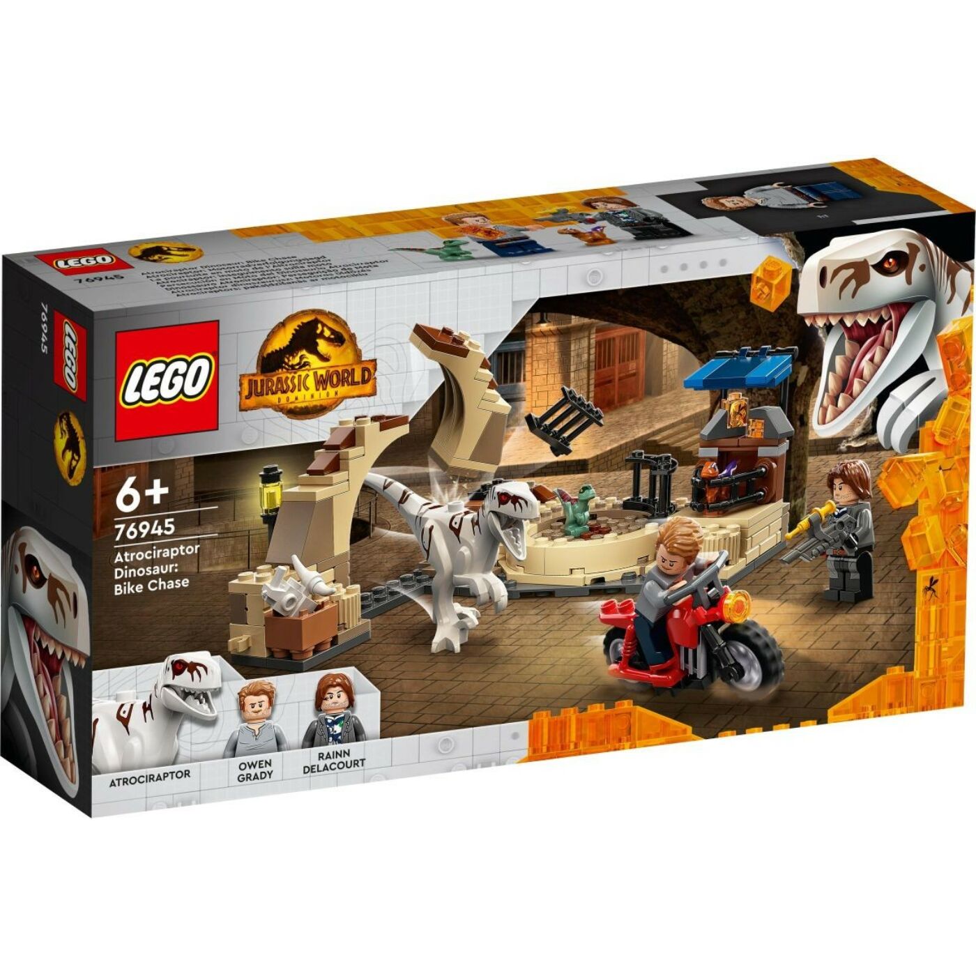 Lego Jurassic World Atrociraptor dinoszaurusz: Motoros üldözés