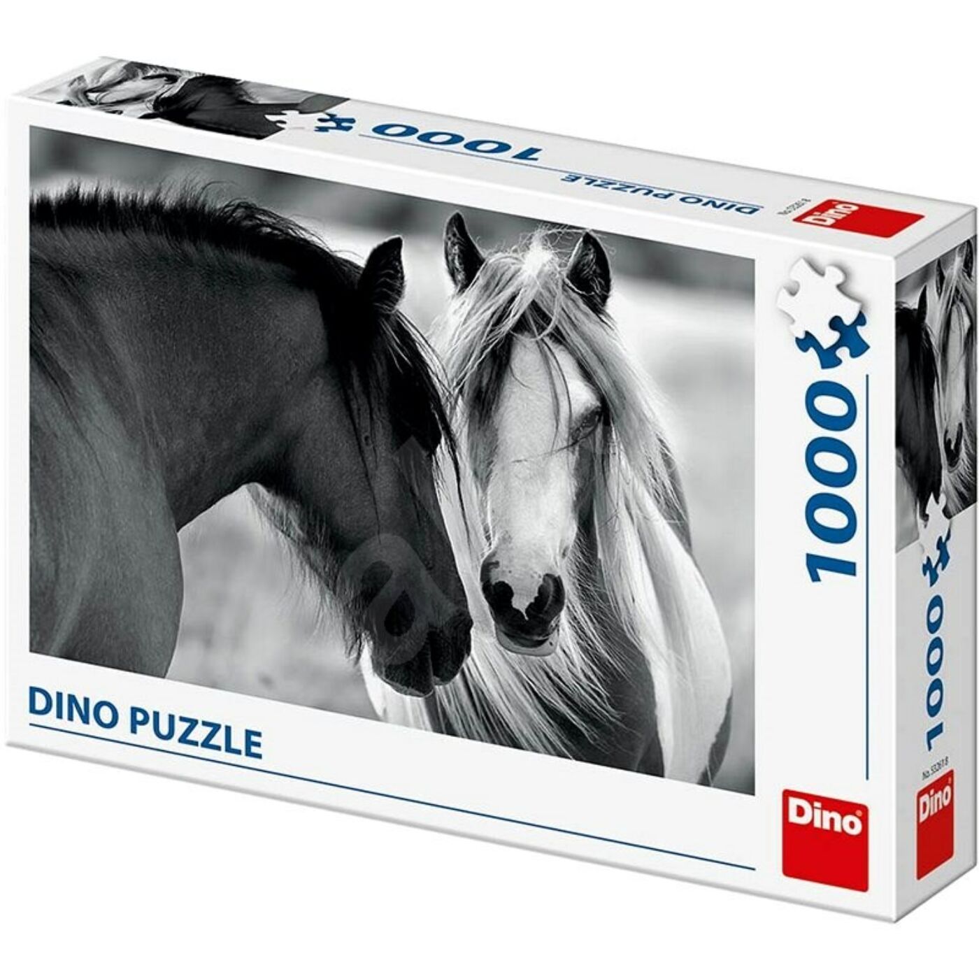 Dino puzzle 1000db - Lovak feketék-fehéren