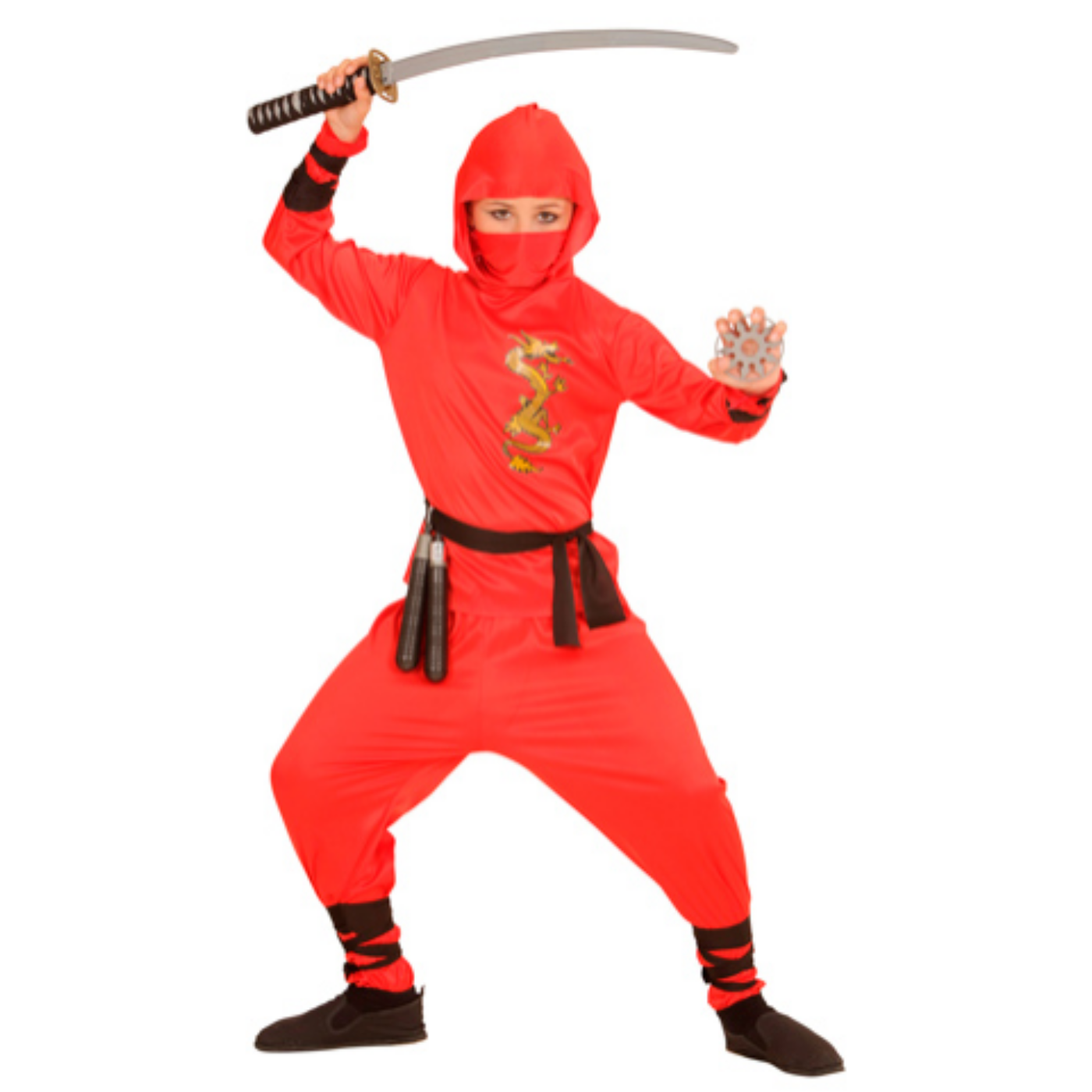 Piros sárkány ninja jelmez 140-es